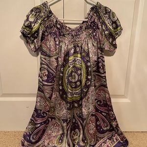 Neelam silk off the shoulder dress no size on dress assuming it’s M